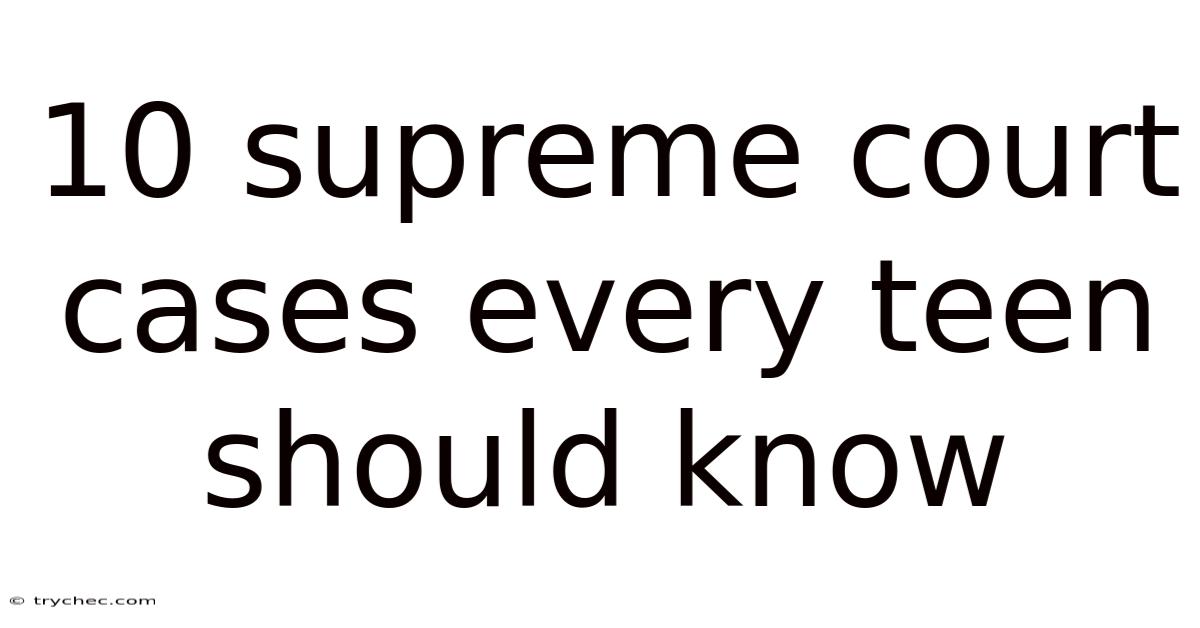 10 Supreme Court Cases Every Teen Should Know