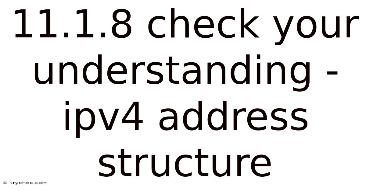 11.1.8 Check Your Understanding - Ipv4 Address Structure