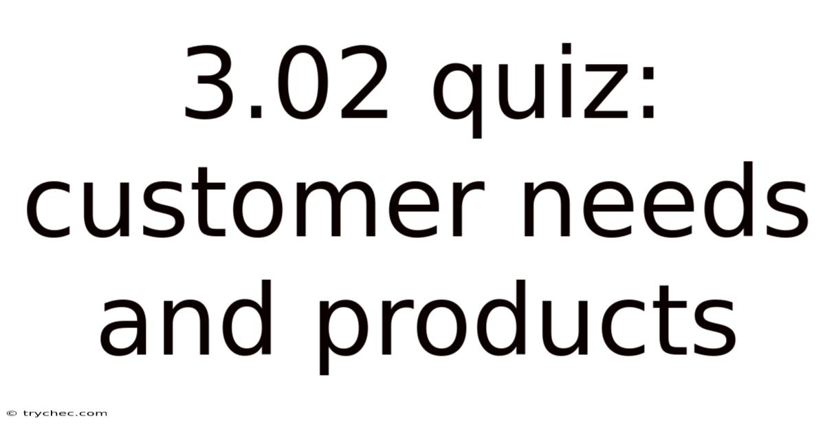3.02 Quiz: Customer Needs And Products