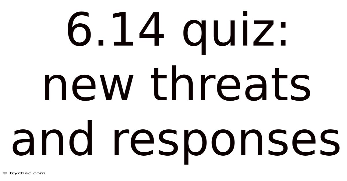 6.14 Quiz: New Threats And Responses
