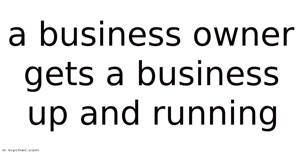 A Business Owner Gets A Business Up And Running
