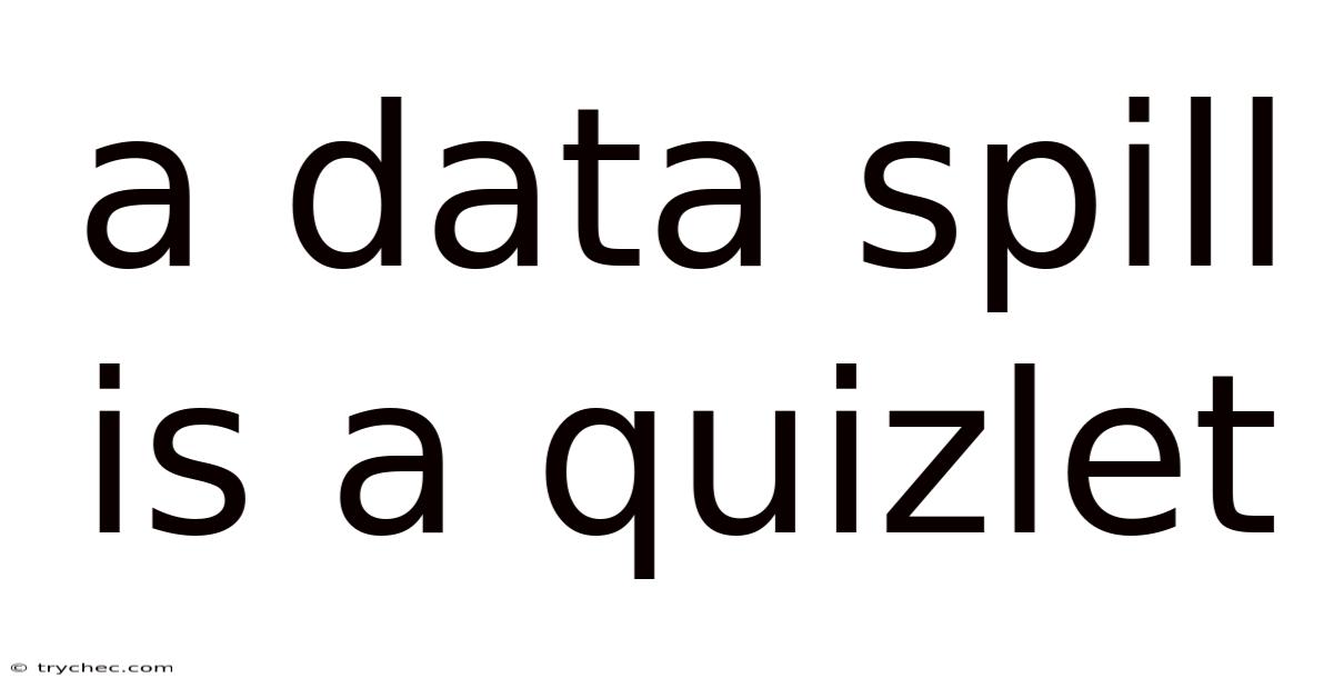 A Data Spill Is A Quizlet