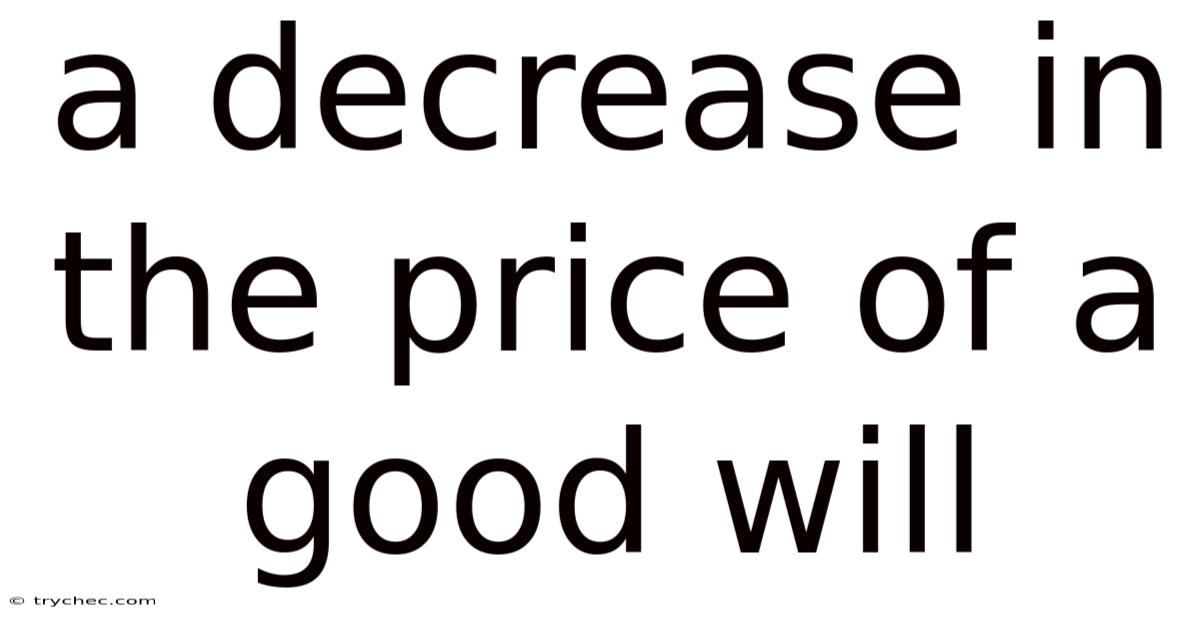 A Decrease In The Price Of A Good Will