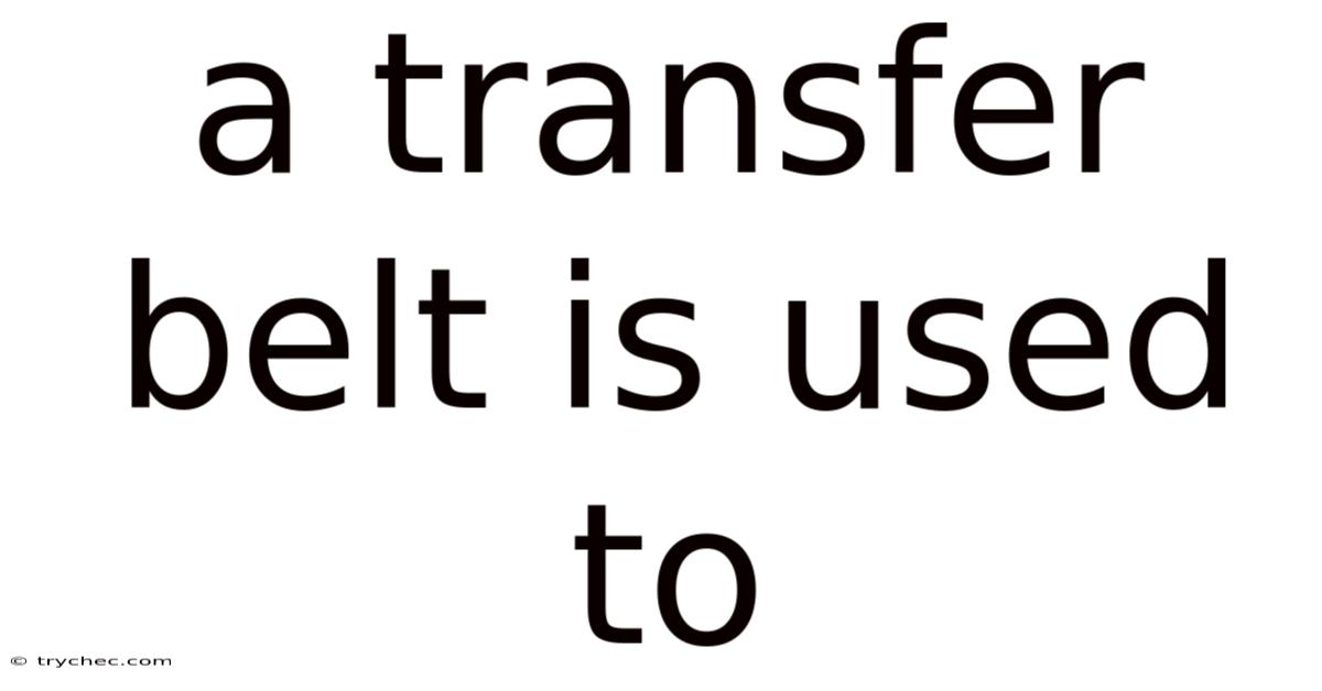 A Transfer Belt Is Used To