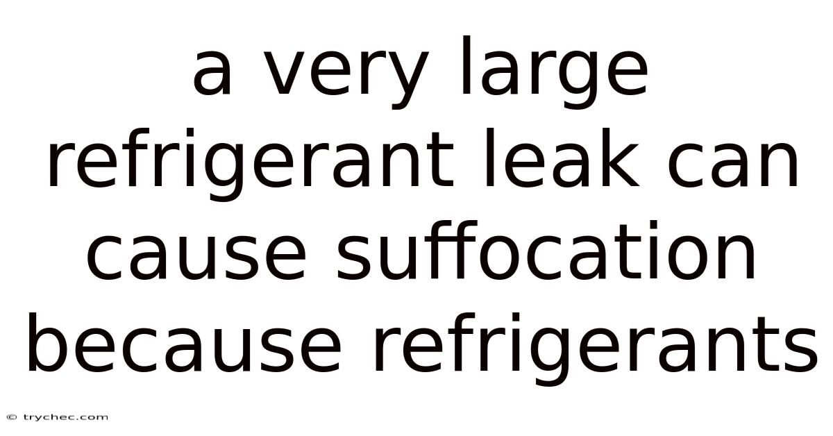 A Very Large Refrigerant Leak Can Cause Suffocation Because Refrigerants