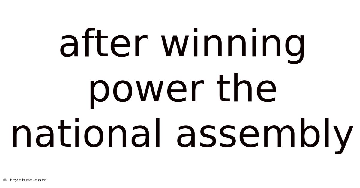 After Winning Power The National Assembly