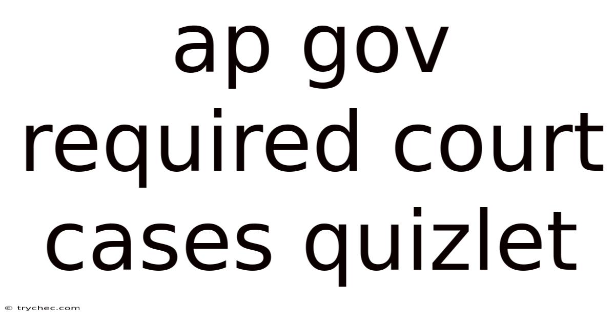 Ap Gov Required Court Cases Quizlet