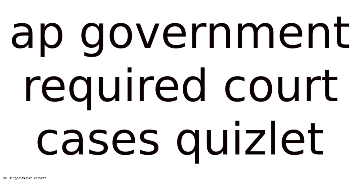 Ap Government Required Court Cases Quizlet