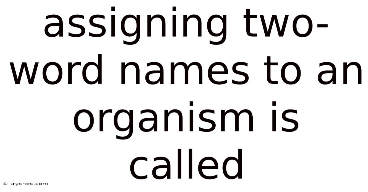 Assigning Two-word Names To An Organism Is Called