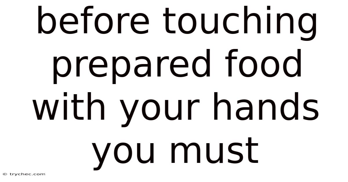 Before Touching Prepared Food With Your Hands You Must