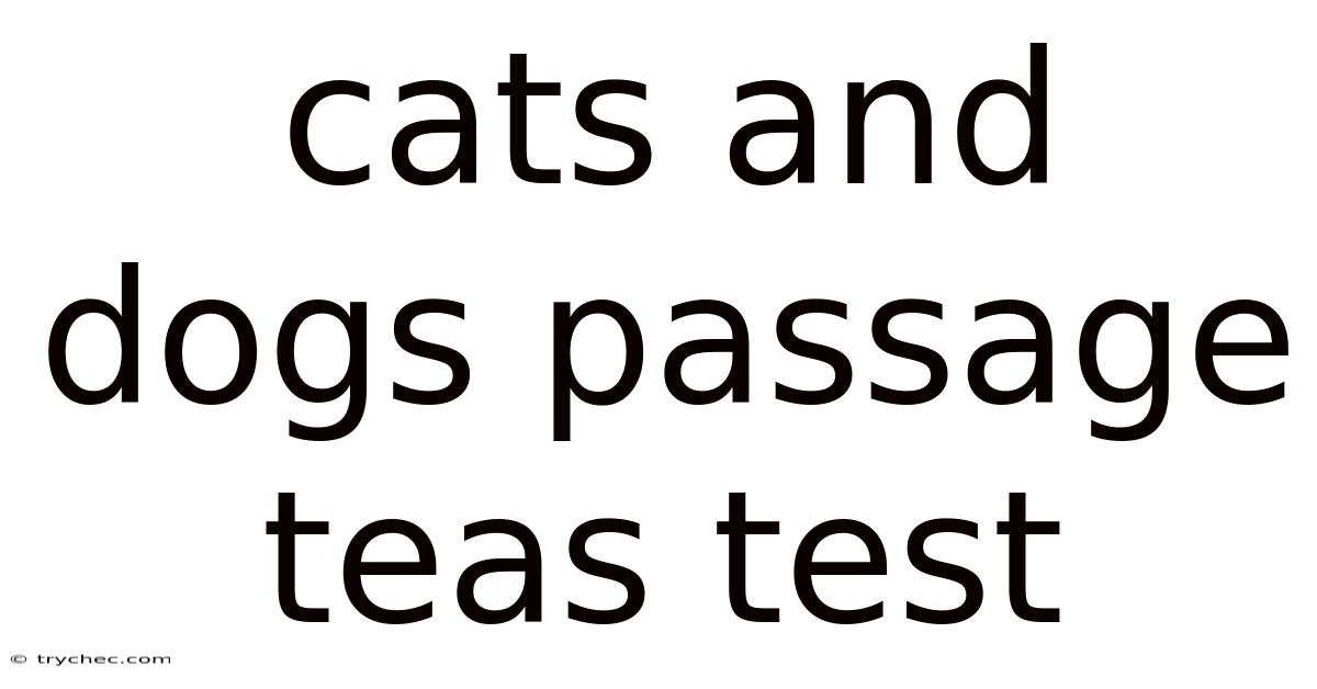 Cats And Dogs Passage Teas Test