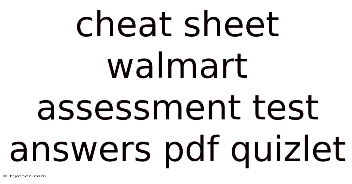 Cheat Sheet Walmart Assessment Test Answers Pdf Quizlet