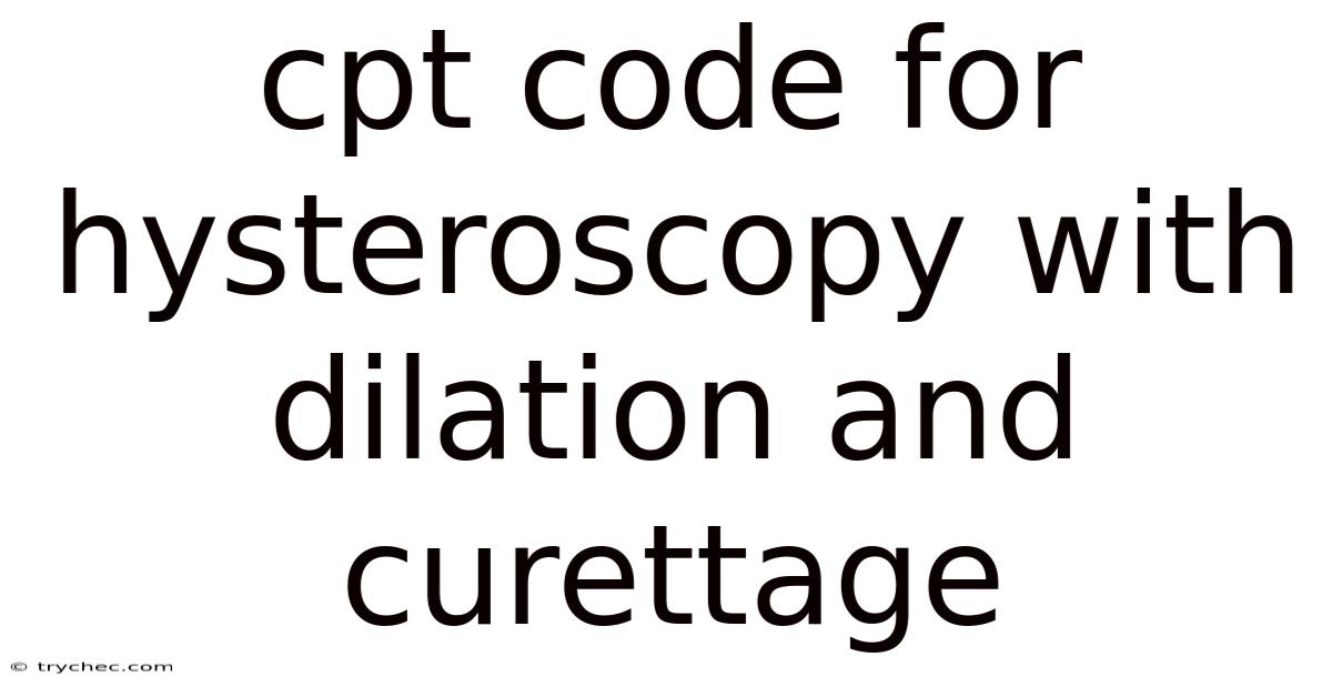 Cpt Code For Hysteroscopy With Dilation And Curettage