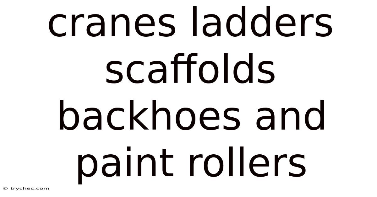 Cranes Ladders Scaffolds Backhoes And Paint Rollers