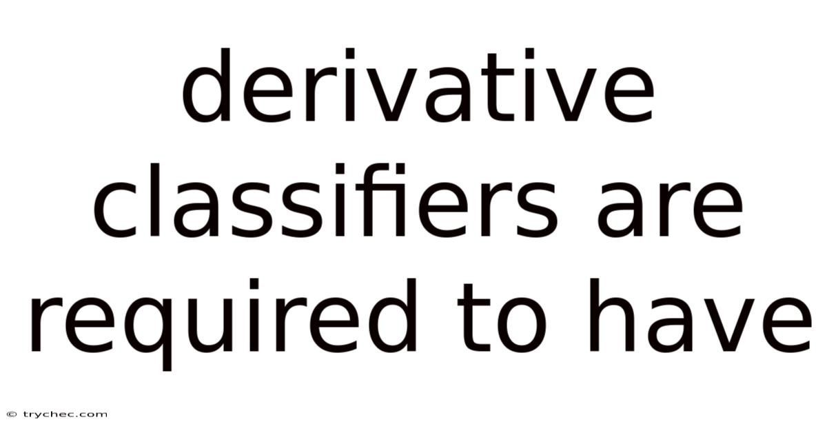 Derivative Classifiers Are Required To Have