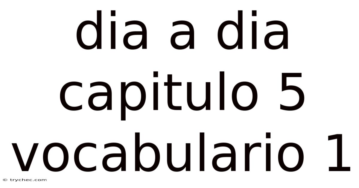 Dia A Dia Capitulo 5 Vocabulario 1