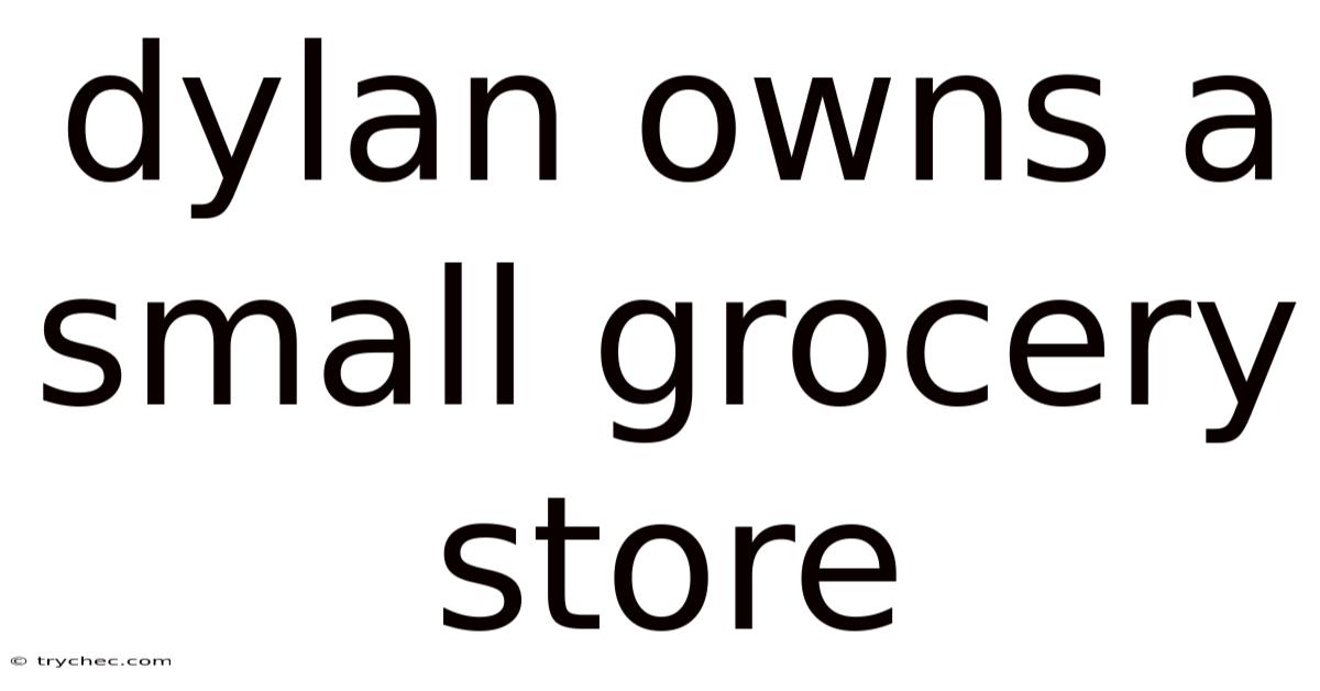 Dylan Owns A Small Grocery Store