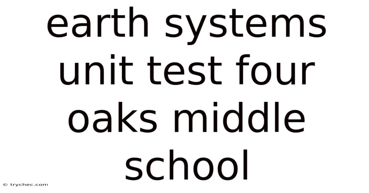 Earth Systems Unit Test Four Oaks Middle School