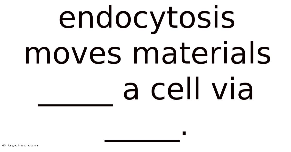 Endocytosis Moves Materials _____ A Cell Via _____.