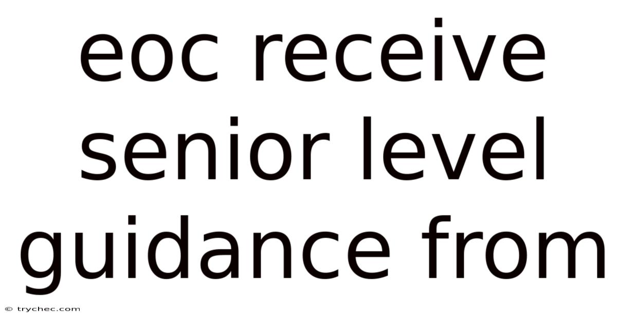 Eoc Receive Senior Level Guidance From