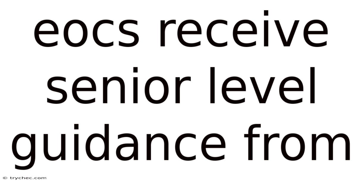 Eocs Receive Senior Level Guidance From
