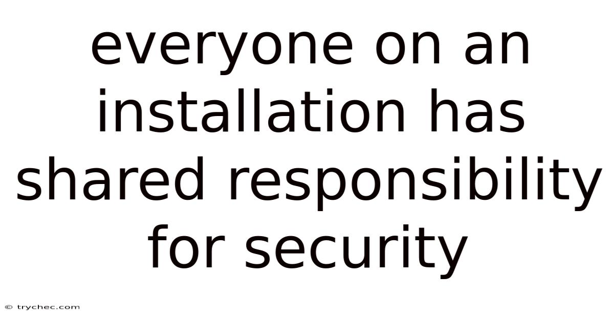 Everyone On An Installation Has Shared Responsibility For Security