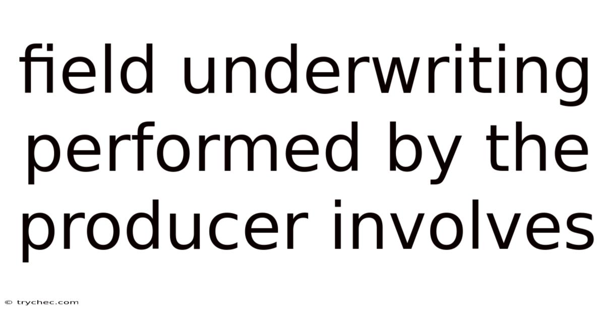 Field Underwriting Performed By The Producer Involves