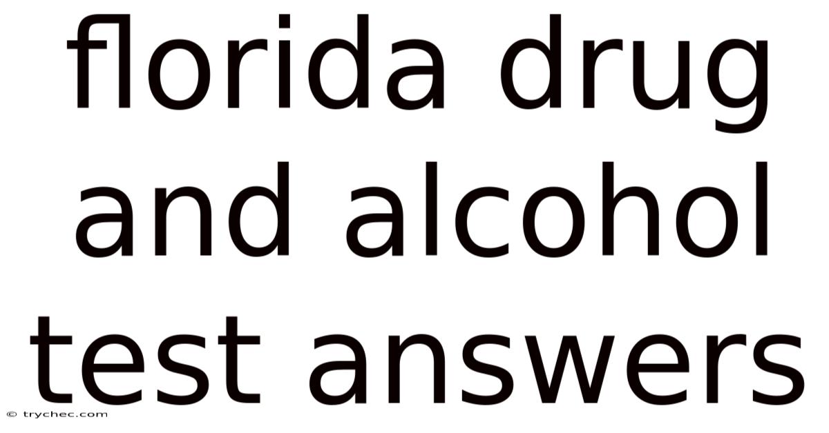 Florida Drug And Alcohol Test Answers