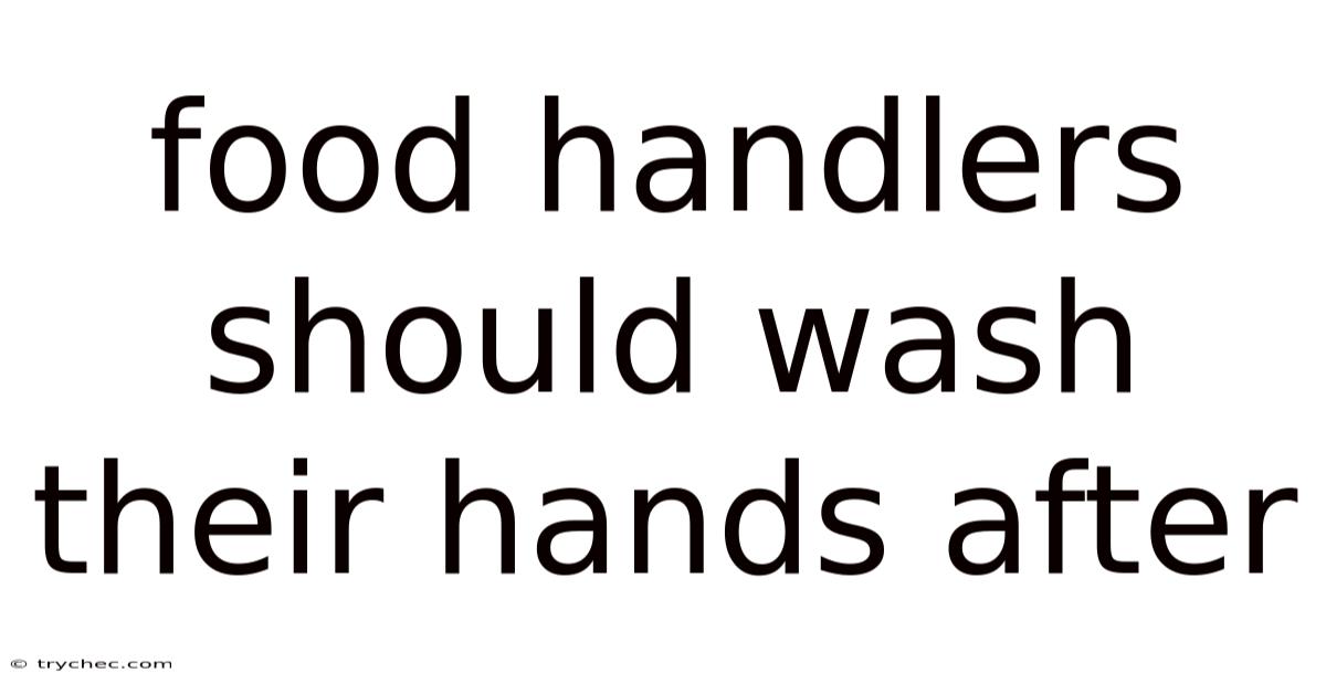 Food Handlers Should Wash Their Hands After