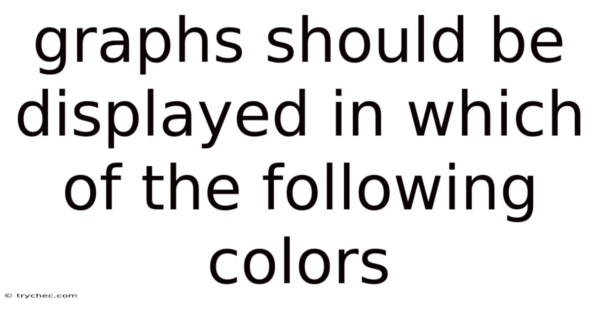 Graphs Should Be Displayed In Which Of The Following Colors