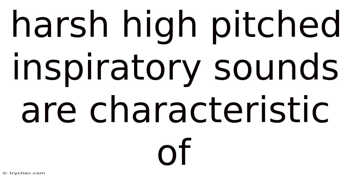 Harsh High Pitched Inspiratory Sounds Are Characteristic Of