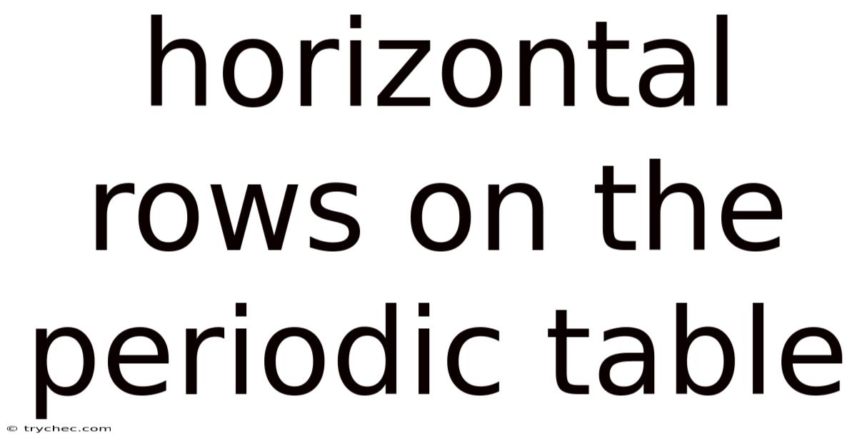 Horizontal Rows On The Periodic Table