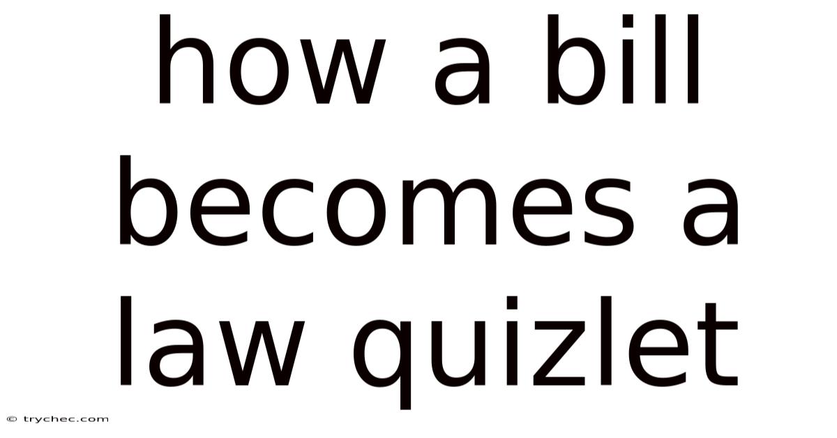 How A Bill Becomes A Law Quizlet