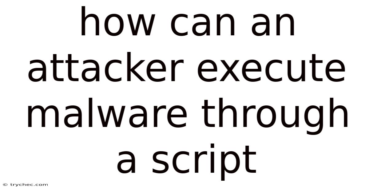 How Can An Attacker Execute Malware Through A Script