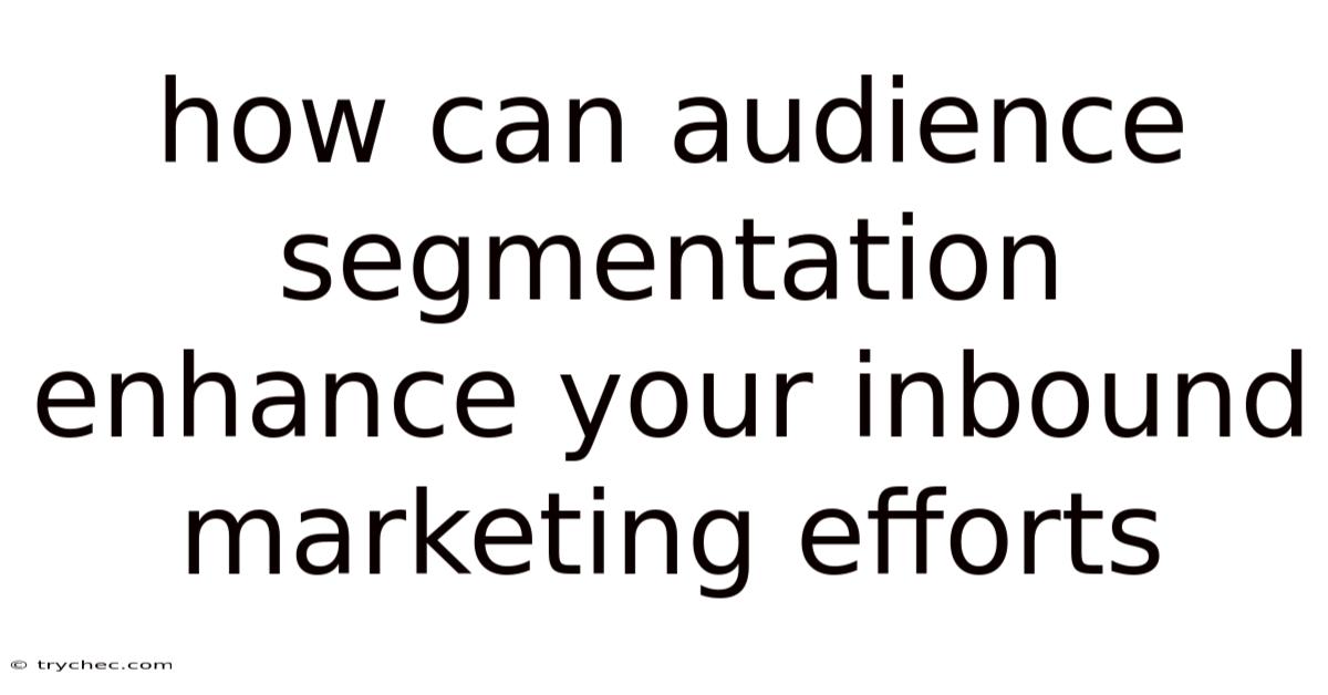 How Can Audience Segmentation Enhance Your Inbound Marketing Efforts