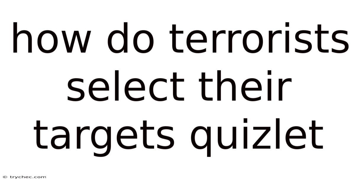 How Do Terrorists Select Their Targets Quizlet
