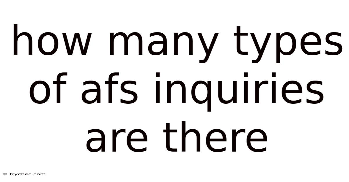 How Many Types Of Afs Inquiries Are There