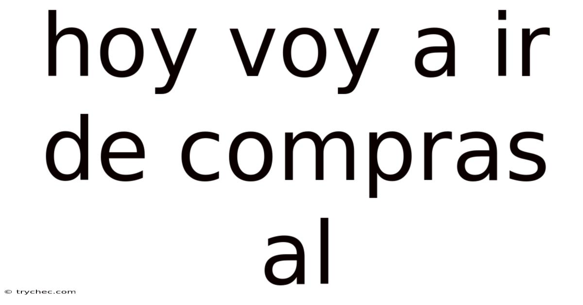 Hoy Voy A Ir De Compras Al