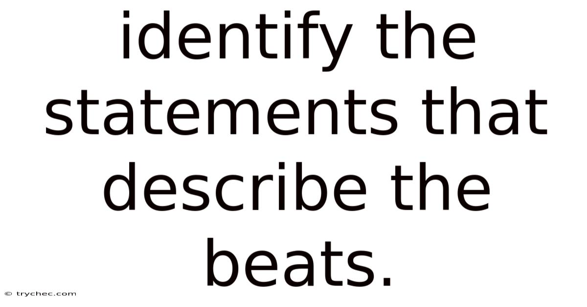 Identify The Statements That Describe The Beats.