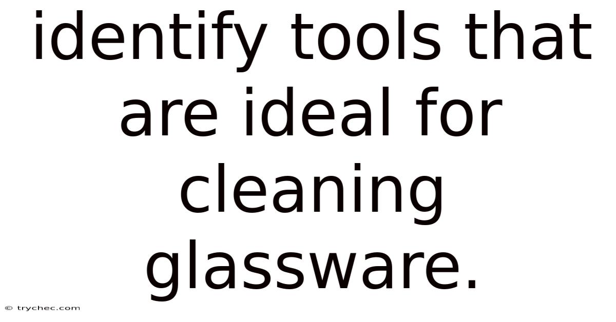 Identify Tools That Are Ideal For Cleaning Glassware.