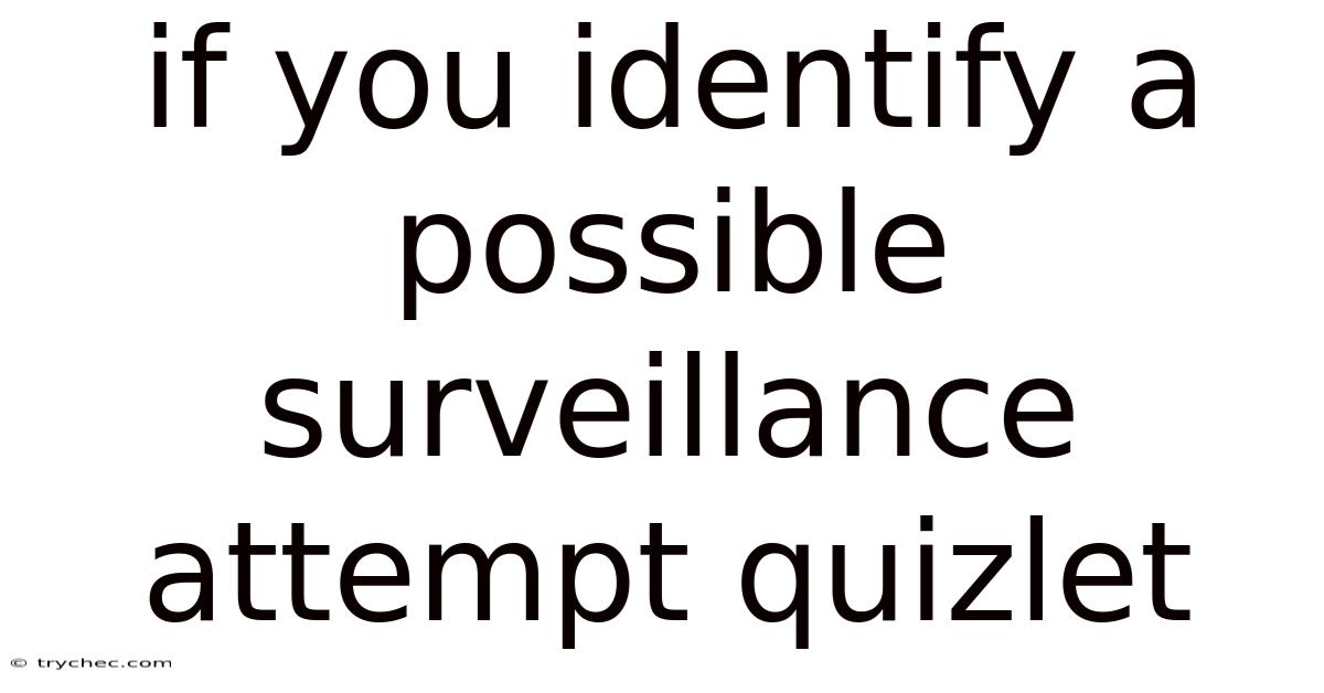 If You Identify A Possible Surveillance Attempt Quizlet