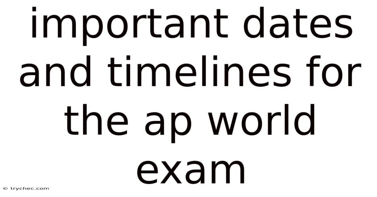 Important Dates And Timelines For The Ap World Exam