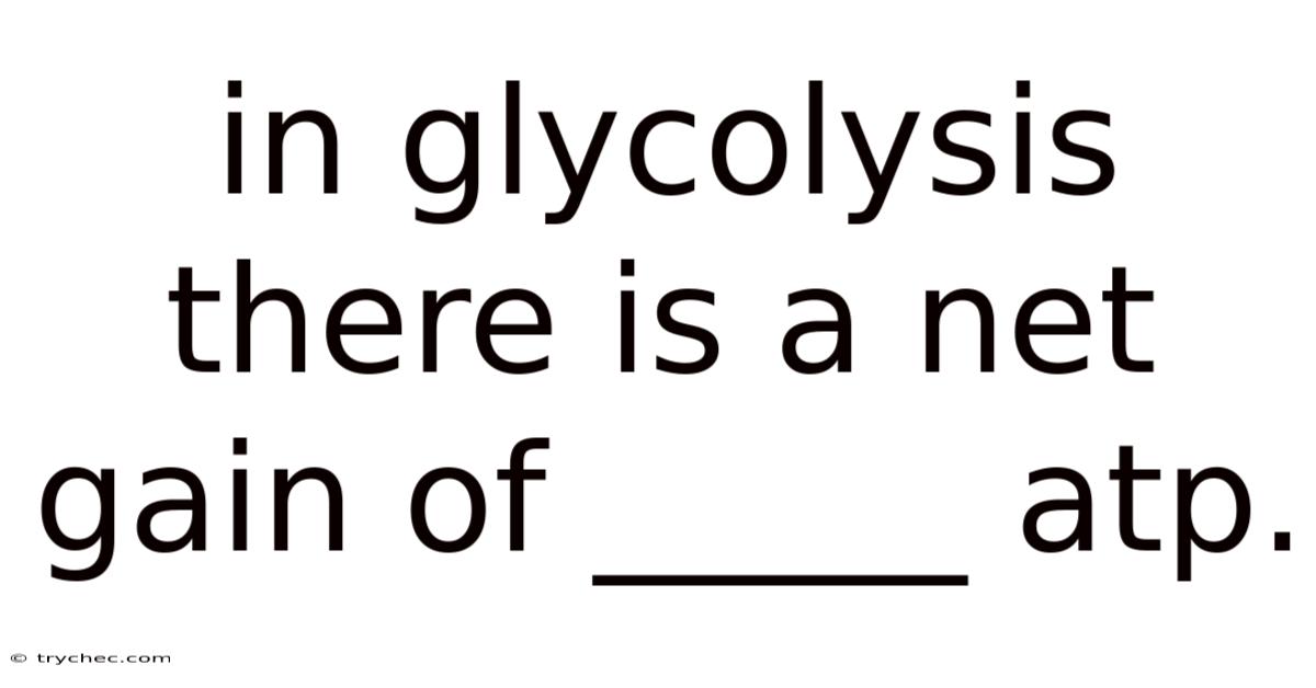 In Glycolysis There Is A Net Gain Of _____ Atp.