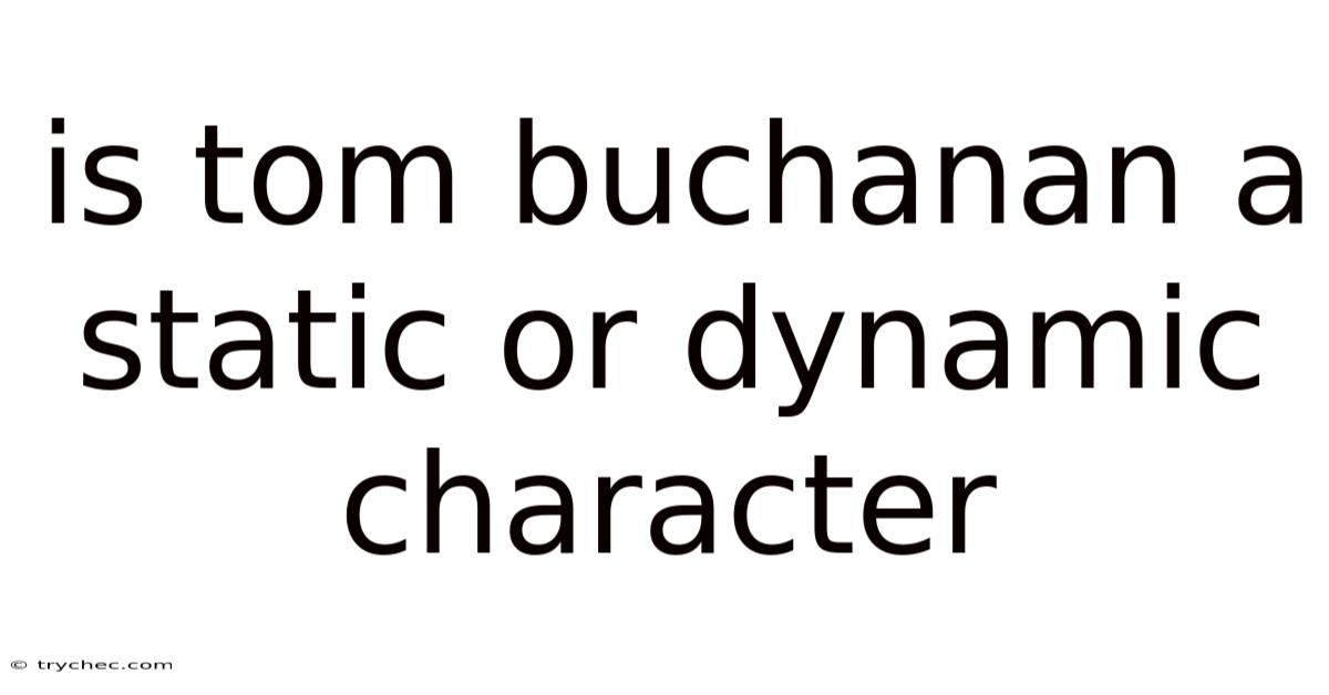 Is Tom Buchanan A Static Or Dynamic Character