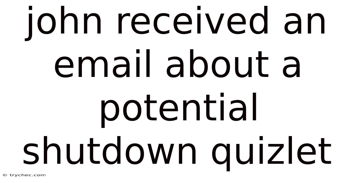 John Received An Email About A Potential Shutdown Quizlet