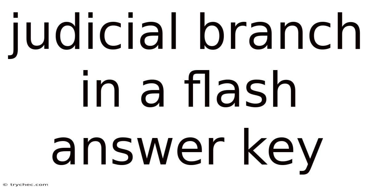 Judicial Branch In A Flash Answer Key