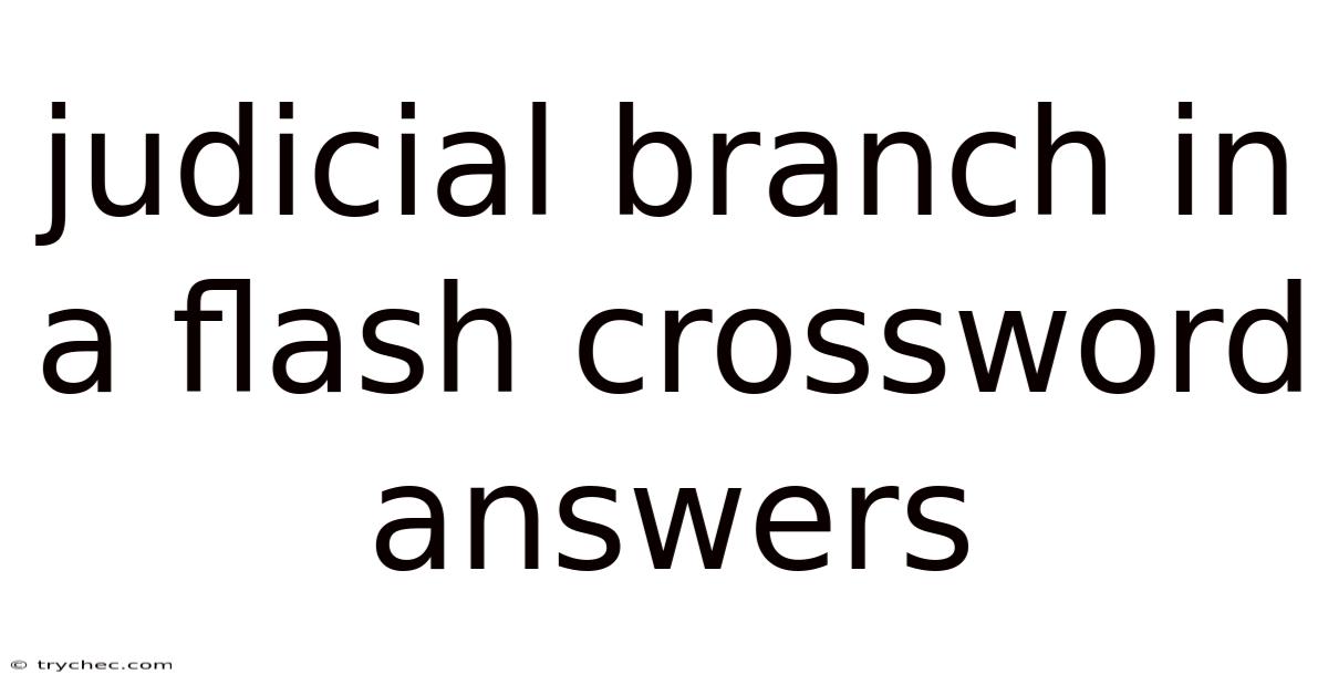 Judicial Branch In A Flash Crossword Answers