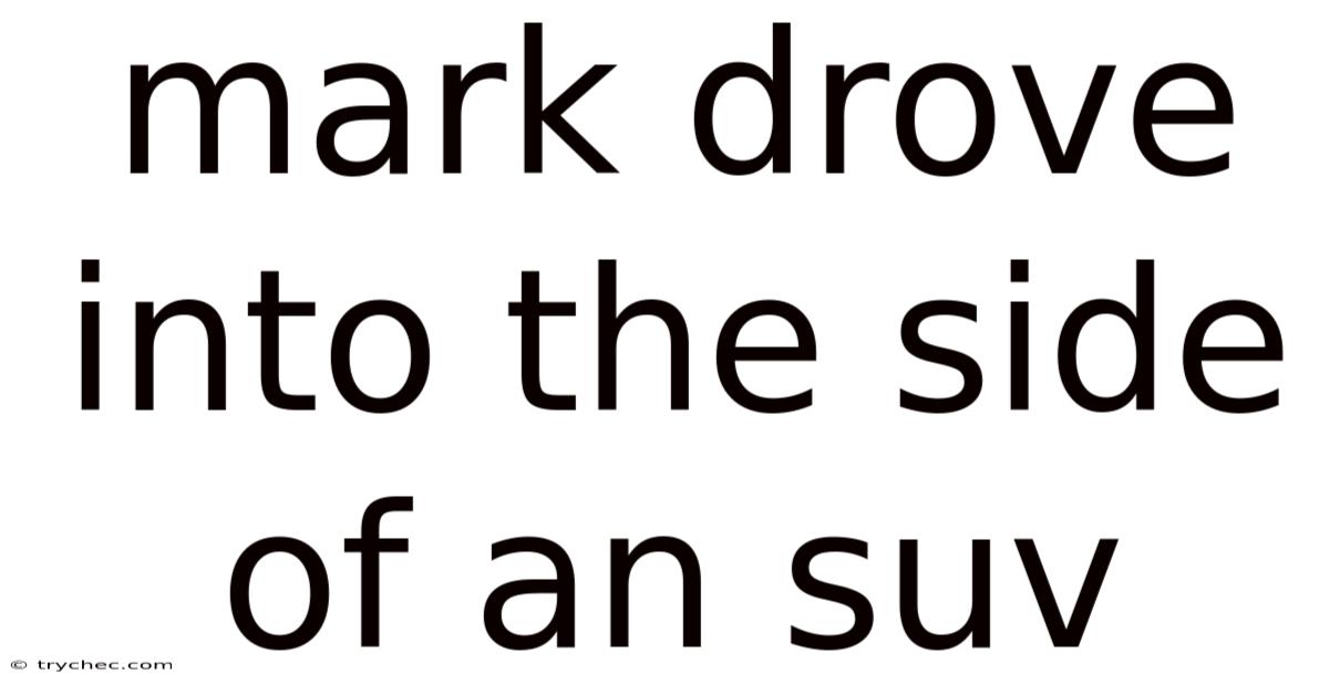 Mark Drove Into The Side Of An Suv