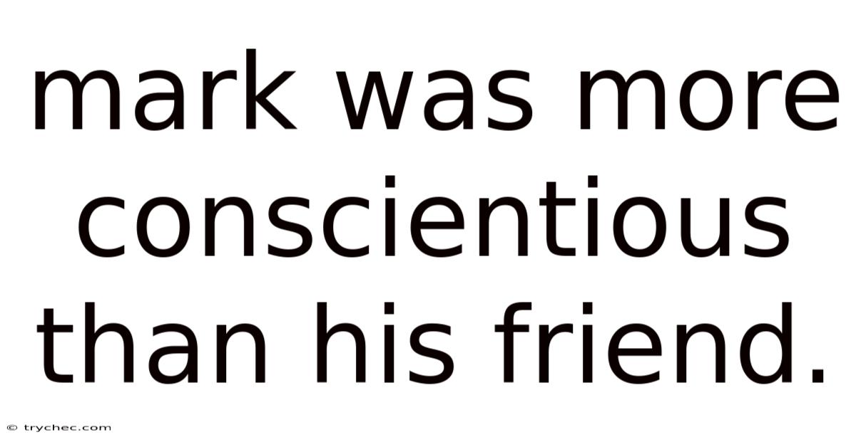 Mark Was More Conscientious Than His Friend.