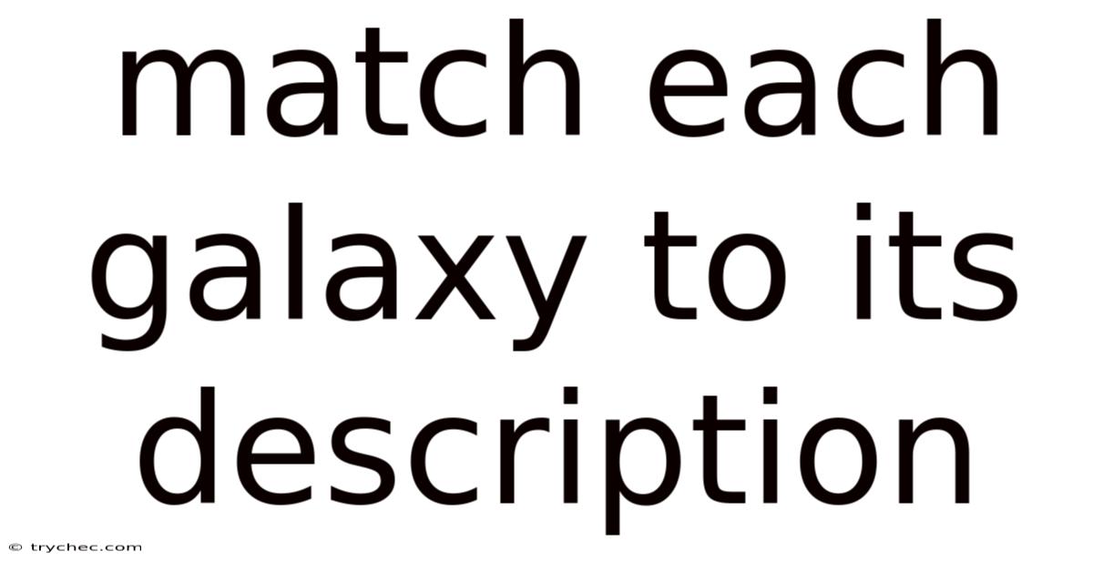 Match Each Galaxy To Its Description